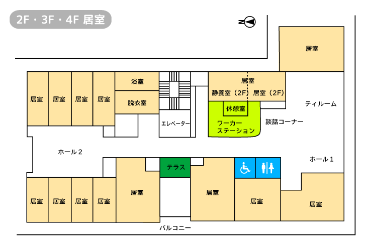 2階・3階・4階間取り図